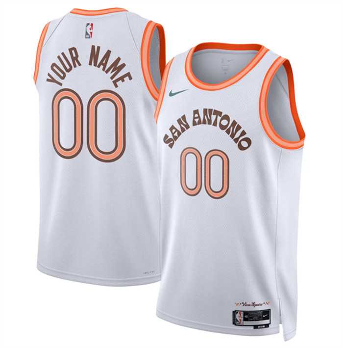 Mens San Antonio Spurs Active Player Custom White 2023-24 City Edition Stitched Basketball Jersey->customized nba jersey->Custom Jersey