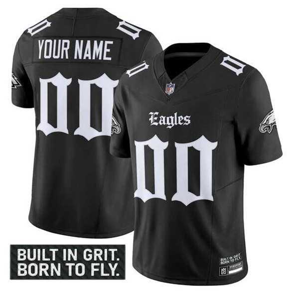 Mens Philadelphia Eagles Active Player Custom Black 2025 F.U.S.E. Gothic Philly Edition Vapor Limited V2 Football Stitched Jersey->customized nfl jersey->Custom Jersey