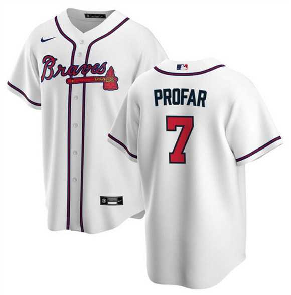 Mens Atlanta Braves #7 Jurickson Profar White 2025 Cool Base Stitched Jersey Dzhi->atlanta braves->MLB Jersey