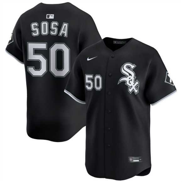 Mens Chicago White Sox #50 Lenyn Sosa Black 2025 Alternate Limited Stitched Jersey Dzhi->chicago white sox->MLB Jersey