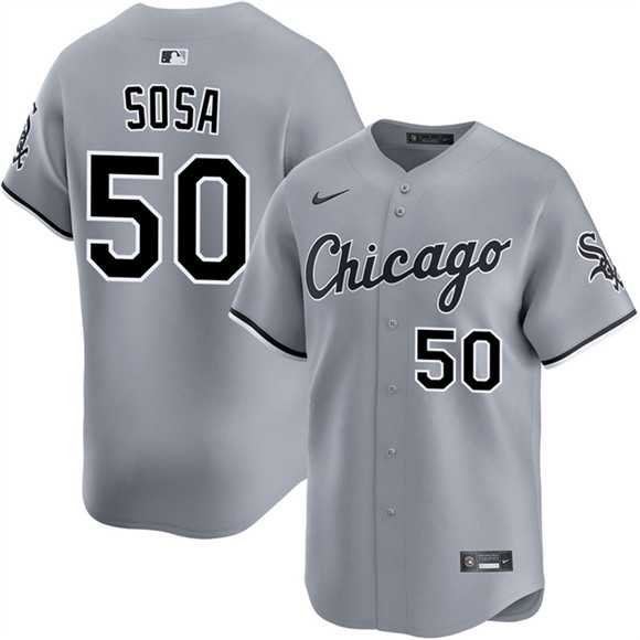 Mens Chicago White Sox #50 Lenyn Sosa Gray 2025 Limited Stitched Jersey Dzhi->chicago white sox->MLB Jersey