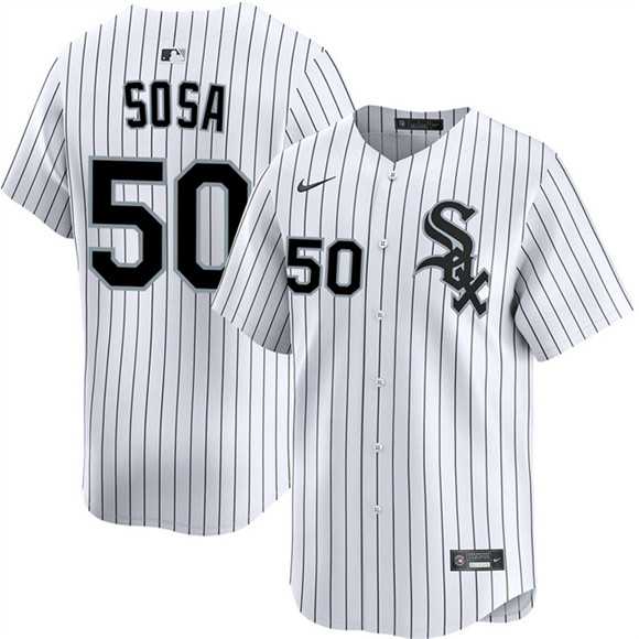 Mens Chicago White Sox #50 Lenyn Sosa White 2025 Home Limited Stitched Jersey Dzhi->chicago white sox->MLB Jersey