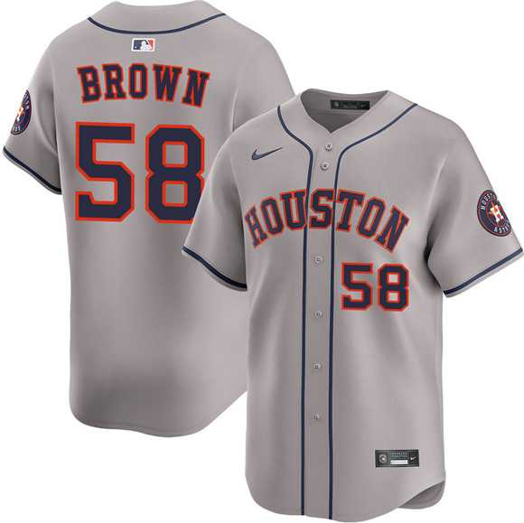 Men%27s Houston Astros #58 Hunter Brown Gray 2025 Limited Stitched Jersey Dzhi->houston astros->MLB Jersey