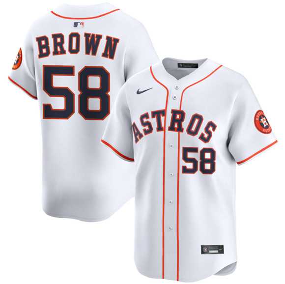 Men%27s Houston Astros #58 Hunter Brown White 2025 Home Limited Stitched Jersey Dzhi->kansas city royals->MLB Jersey