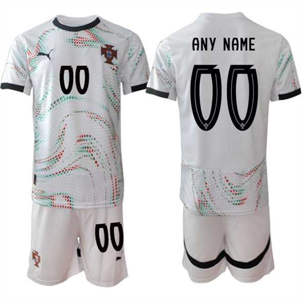 Mens Portugal Team Custom 2025 White Away Soccer Jersey Suit->->Custom Jersey