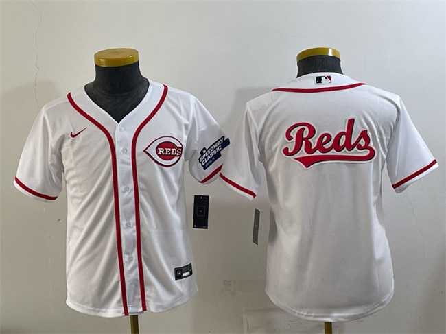 Youth Cincinnati Reds Team Big Logo White 2025 Speedway Classic Stitched Jersey->atlanta braves->MLB Jersey