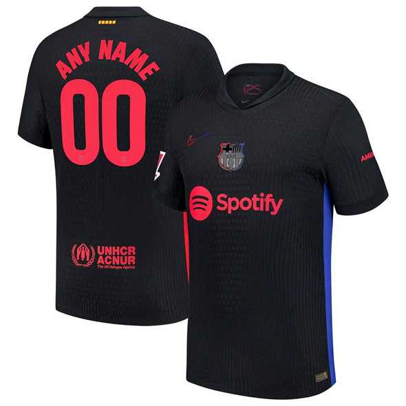 Mens Barcelona Custom Black 2024-25 Away Soccer Jersey->->Custom Jersey
