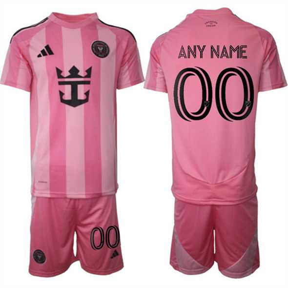 Mens Inter Miami CF Custom 25-26 Pink Home Soccer Jersey Suit->->Custom Jersey