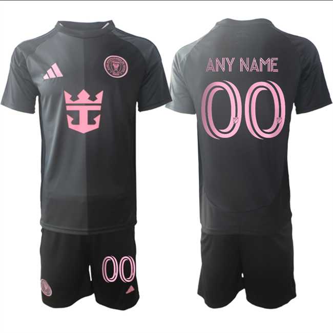 Mens Inter Miami CF Custom 2025 Black Away Soccer Jersey Suit->->Custom Jersey