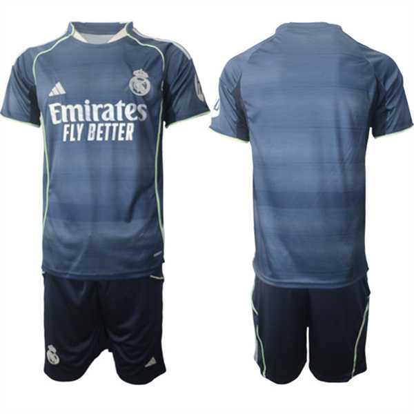 Mens Real Madrid Custom 2025-26 Navy Away Soccer Jersey Suit
