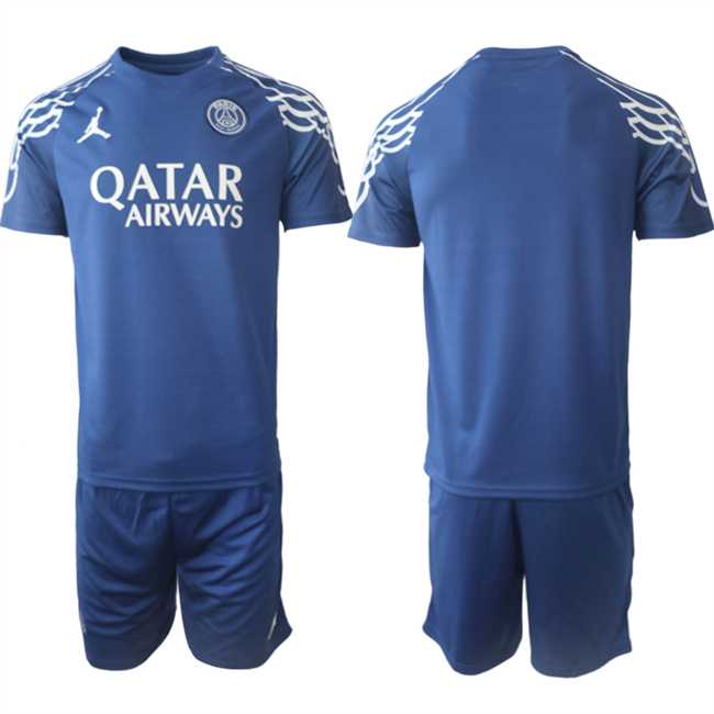 Mens Paris Saint-Germain Custom 2025 Navy Home Soccer Jersey Suit