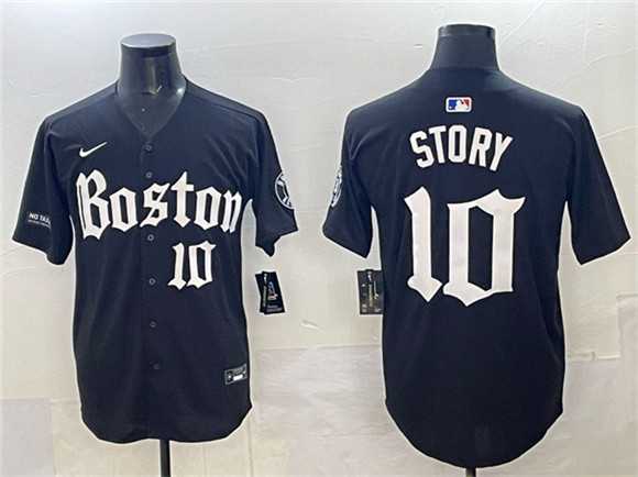 Mens Boston Red Sox #10 Trevor Story Black Gothic Vapor Limited Stitched Jersey->boston red sox->MLB Jersey