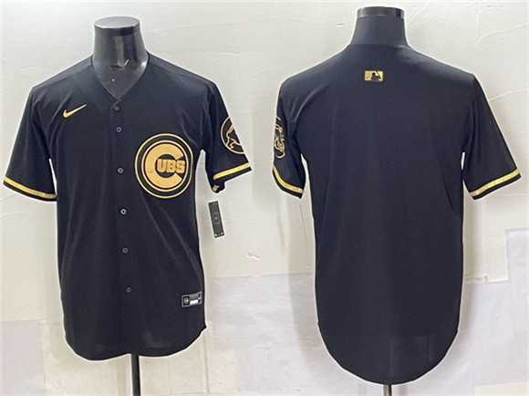 Men%27s Chicago Cubs Blank Black Gold Limited Stitched Jersey->houston astros->MLB Jersey