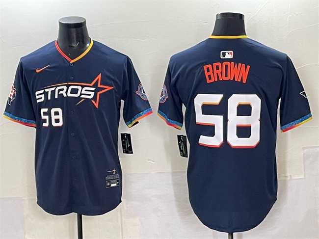 Men%27s Houston Astros #58 Hunter Brown Navy 2025 City Connect Limited Stitched Jersey->los angeles dodgers->MLB Jersey