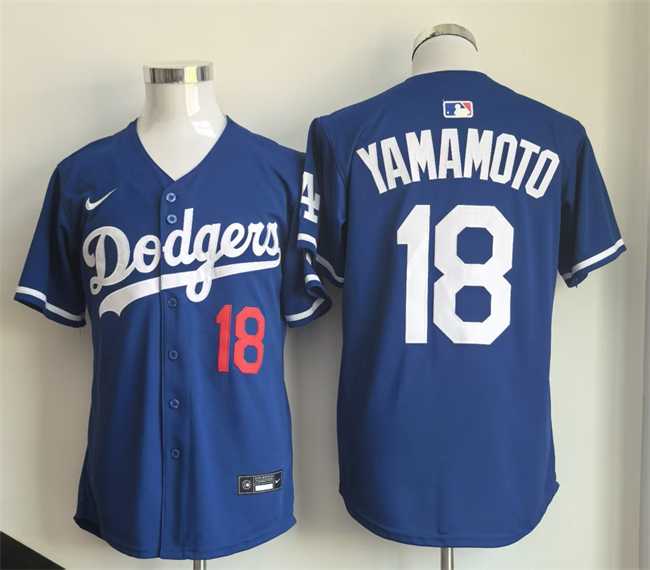 Mens Los Angeles Dodgers #18 Yoshinobu Yamamoto Royal Limited Stitched Jersey->los angeles dodgers->MLB Jersey