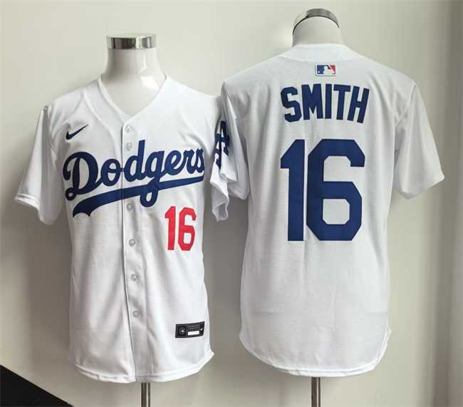 Mens Los Angeles Dodgers #16 Will Smith White Home Limited Stitched Jersey->los angeles dodgers->MLB Jersey