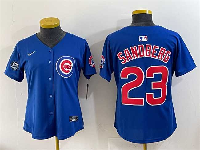 Youth Chicago Cubs #23 Ryne Sandberg Royal %27Ryne Sandberg Tribute%27 Vapor Limited V2 Stitched Jersey->mlb youth jerseys->MLB Jersey