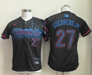 Youth Toronto Blue Jays #27 Vladimir Guerrero Jr Black City Limited Jersey->mlb youth jerseys->MLB Jersey