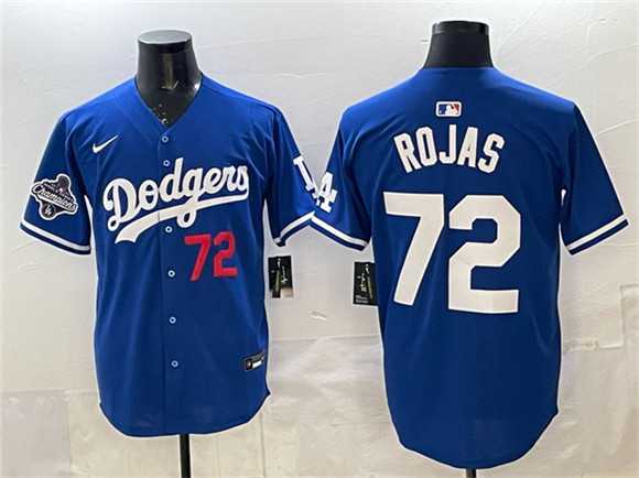 Mens Los Angeles Dodgers #72 Miguel Rojas Royal 2025 World Series Champions Patch Limited Stitched Jersey->los angeles dodgers->MLB Jersey