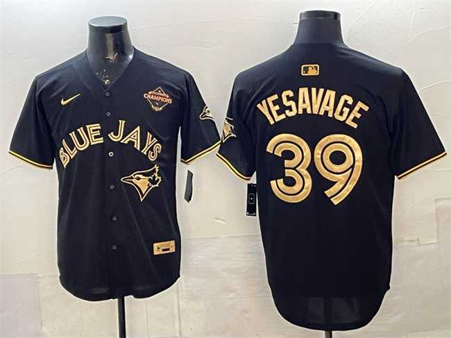 Mens Toronto Blue Jays #39 Trey Yesavage Black Gold 2025 American League Champions Limited Stitched Jersey->toronto blue jays->MLB Jersey