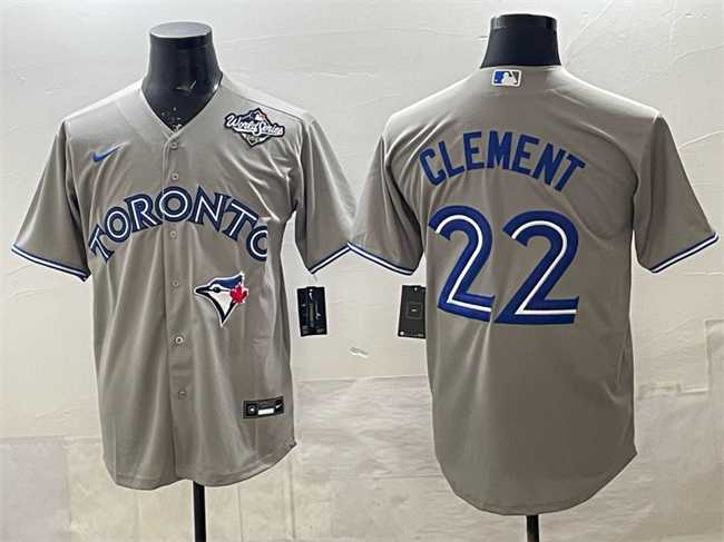 Men%27s Toronto Blue Jays #22 Ernie Clement Grey 2025 World Series Cool Base Stitched Jersey->toronto blue jays->MLB Jersey