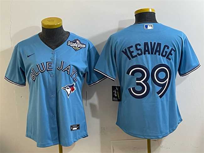 Women%27s Toronto Blue Jays #39 Trey Yesavage Blue 2025 World Series Cool Base Stitched Jersey(Run Small)->mlb womens jerseys->MLB Jersey