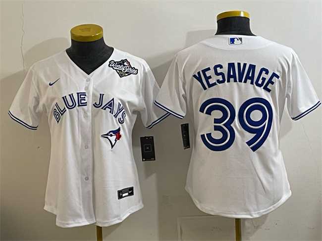 Women%27s Toronto Blue Jays #39 Trey Yesavage White 2025 World Series Home Cool Base Stitched Jersey(Run Small)->mlb womens jerseys->MLB Jersey