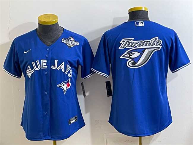 Women%27s Toronto Blue Jays Team Big Logo Royal 2025 World Series Cool Base Stitched Jersey(Run Small)->mlb womens jerseys->MLB Jersey
