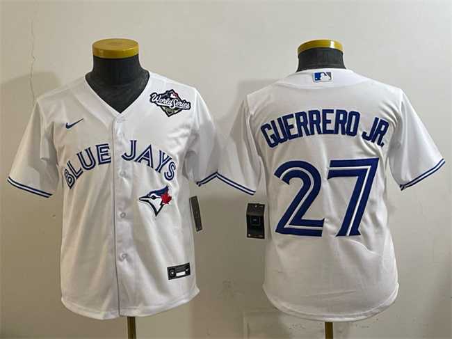 Youth Toronto Blue Jays #27 Vladimir Guerrero Jr. White 2025 World Series Cool Base Stitched Jersey->mlb youth jerseys->MLB Jersey