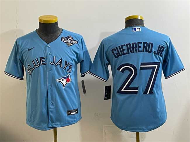 Youth Toronto Blue Jays #27 Vladimir Guerrero Jr. Blue 2025 World Series Cool Base Stitched Jersey->mlb youth jerseys->MLB Jersey