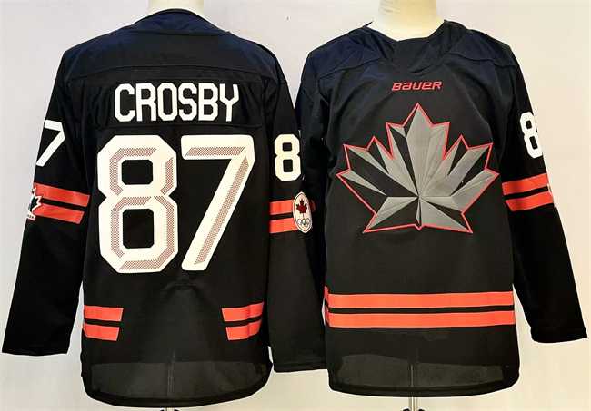 Men%27s Canada Hockey #87 Sidney Crosby Black Stitched Jersey->olympics canada jerseys->NHL Jersey