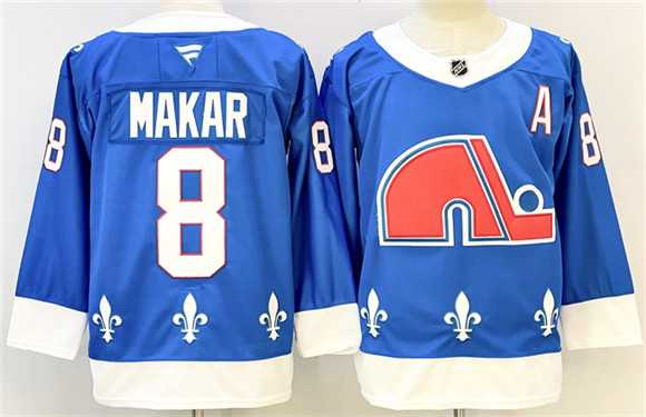 Mens Colorado Avalanche #8 Cale Makar Blue 2025-26 With A Patch Alternate Stitched Jersey->colorado avalanche->NHL Jersey