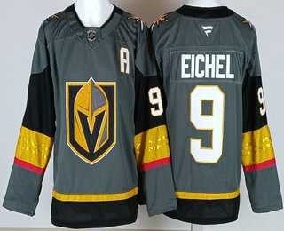 Men%27s Vegas Golden Knights #9 Jack Eichel Gray Authentic Jersey->vegas golden knights->NHL Jersey