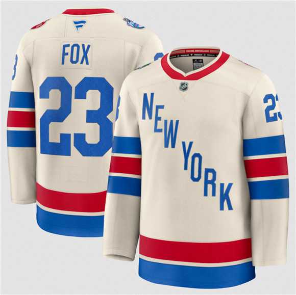 Mens New York Rangers #23 Adam Fox Cream 2026 Winter Classic Stitched Hockey Jersey Dzhi->new york rangers->NHL Jersey