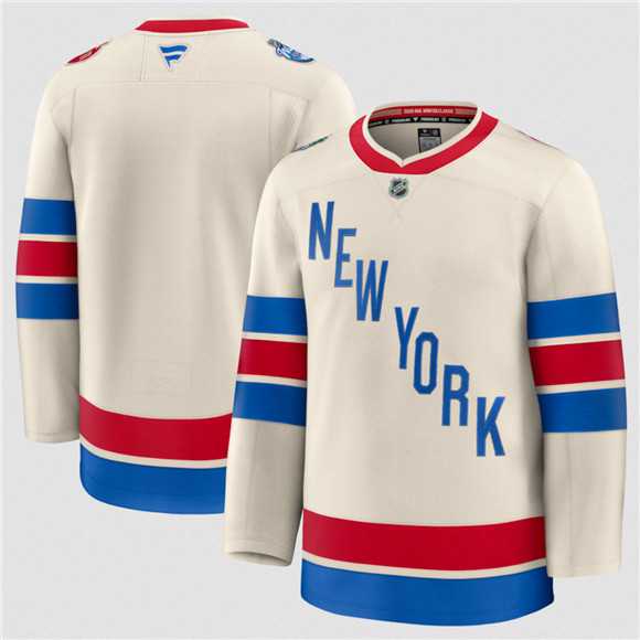 Mens New York Rangers Blank Cream 2026 Winter Classic Stitched Hockey Jersey Dzhi->new york rangers->NHL Jersey