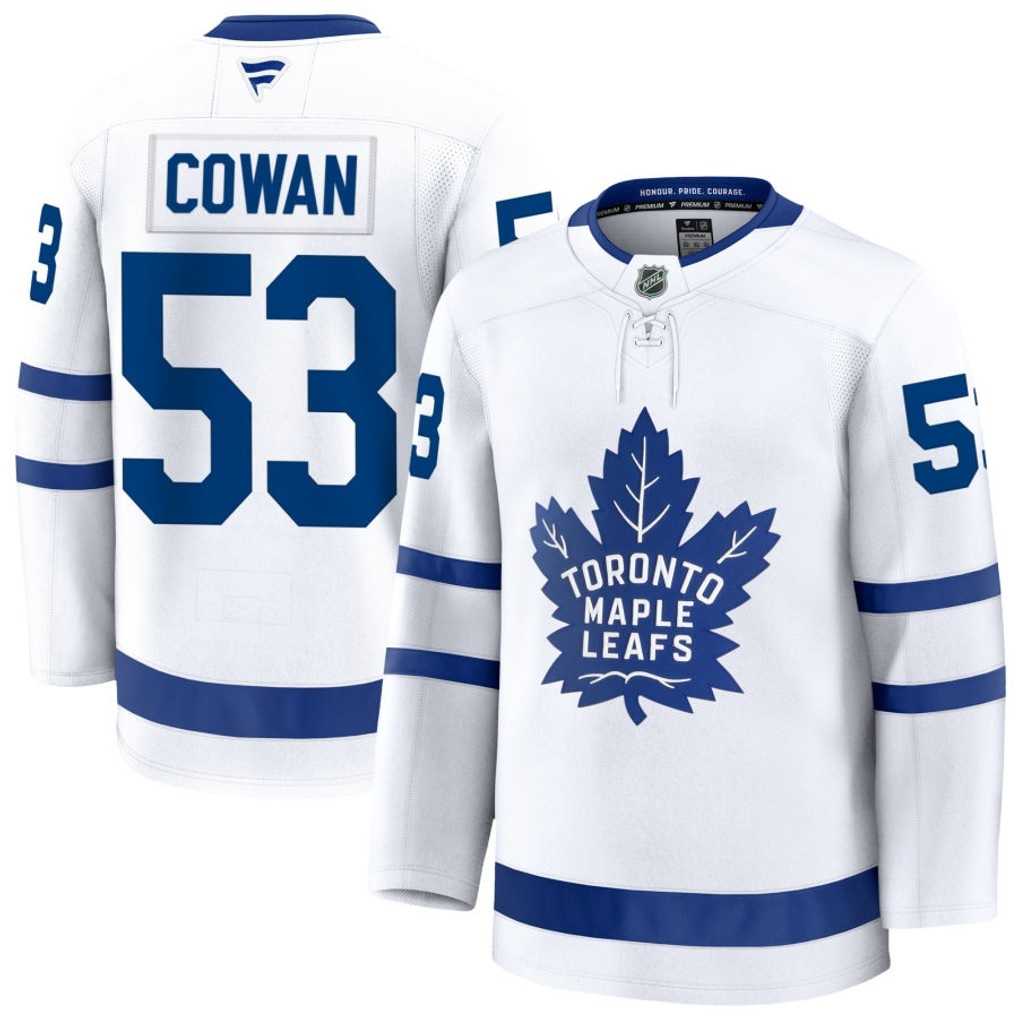 Men%27s Toronto Maple Leafs #53 Easton Cowan White Authentic Jersey Dzhi->new york rangers->NHL Jersey