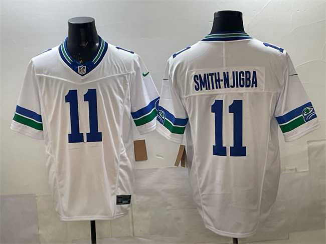 Men%27s Seattle Seahawks #11 Jaxon Smith-Njigba White F.U.S.E. Vapor Throwback Limited Stitched Jersey->tampa bay buccaneers->NFL Jersey
