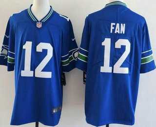 Men%27s Seattle Seahawks #12 Fan Limited Blue Throwback Vapor Jersey->tampa bay buccaneers->NFL Jersey