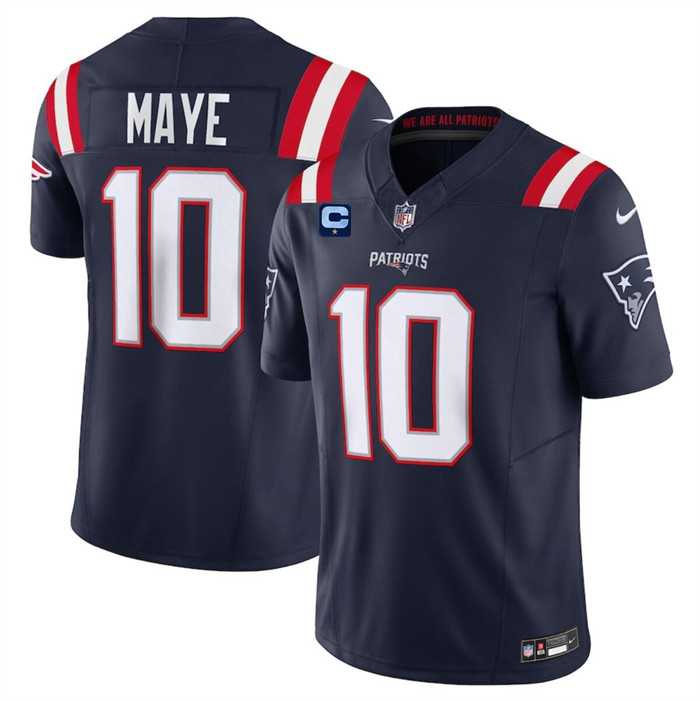 Men%27s New England Patriots #10 Drake Maye Navy 2025 F.U.S.E. With 1-Star C Patch Vapor Limited Stitched Jersey Dzhi->green bay packers->NFL Jersey