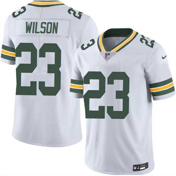 Men%27s Green Bay Packers #23 Emanuel Wilson White 2025 Vapor Untouchable Limited Stitched Jersey Dzhi->new england patriots->NFL Jersey