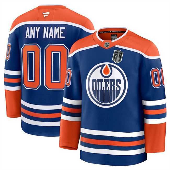 Mens Edmonton Oilers Custom Royal 2025 Stanley Cup Final Patch Stitched Hockey Jersey->customized nhl jersey->Custom Jersey