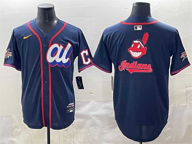 Mens American League Cleveland Guardians Team Big Logo Navy 2025 All-Star Edition Limited Stitched Baseball Jersey->2025 mlb all-star->MLB Jersey