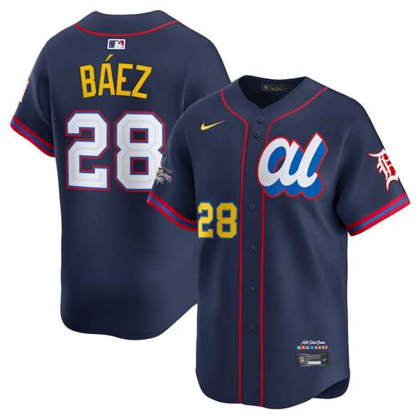 Mens American League #28 Javier Baez Navy 2025 All-Star Edition Limited Stitched Baseball Jersey->2025 mlb all-star->MLB Jersey