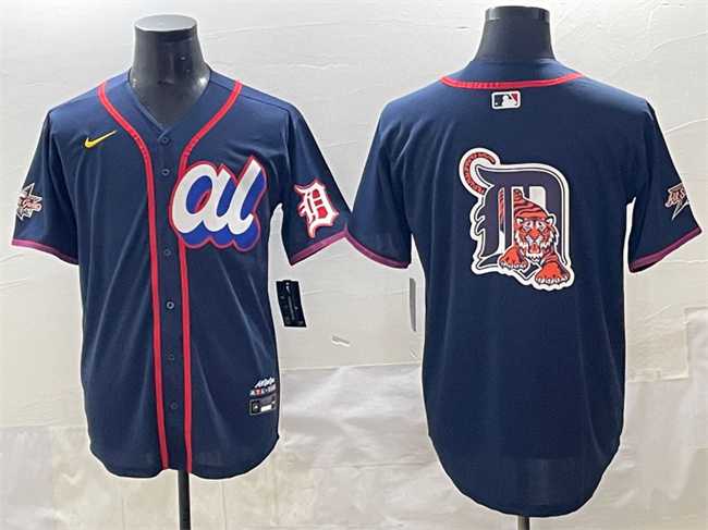 Mens American League Detroit Tigers Team Big Logo Navy 2025 All-Star Edition Limited Stitched Baseball Jersey->2025 mlb all-star->MLB Jersey