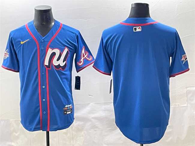 Mens National League Atlanta Braves Blank Blue 2025 All-Star Edition Limited Stitched Baseball Jersey->2025 mlb all-star->MLB Jersey