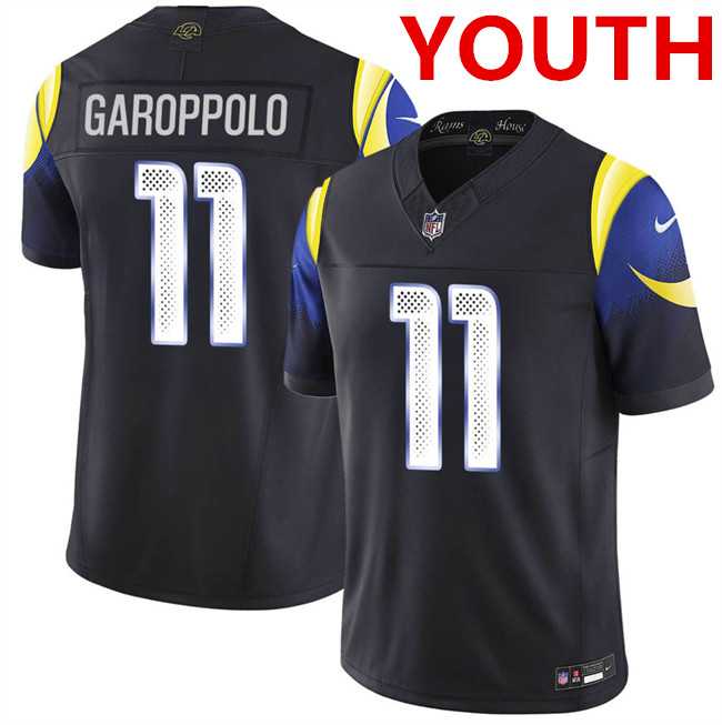 Youth los angeles rams #11 jimmy garoppolo Black 2025 F.u.s.e. %27rivalries%27 Vapor Limited Stitched Jersey Dzhi->green bay packers->NFL Jersey