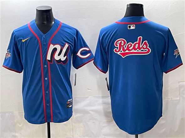 Mens National League Cincinnati Reds Team Big Logo Blue 2025 All-Star Edition Limited Stitched Baseball Jersey->2025 mlb all-star->MLB Jersey