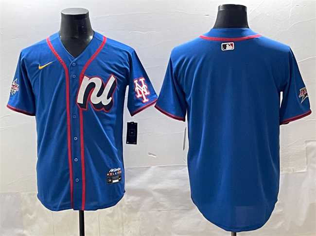 Mens National League New York Mets Blank Blue 2025 All-Star Edition Limited Stitched Baseball Jersey->2025 mlb all-star->MLB Jersey