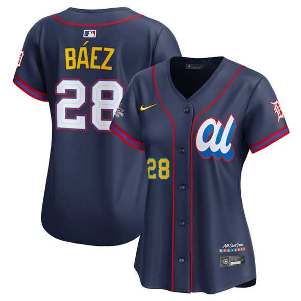 Womens American League #28 Javier Baez Navy 2025 All-Star Edition Limited Stitched Baseball Jersey(Run Small)->2025 mlb all-star->MLB Jersey