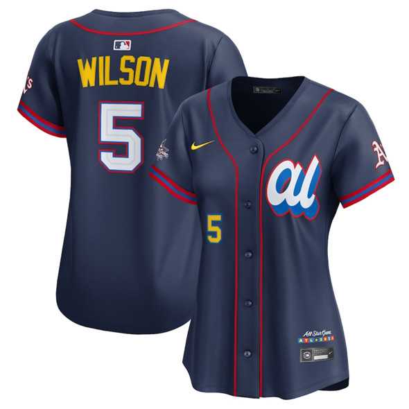 Womens American League #5 Jacob Wilson Navy 2025 All-Star Edition Limited Stitched Baseball Jersey(Run Small)->2025 mlb all-star->MLB Jersey